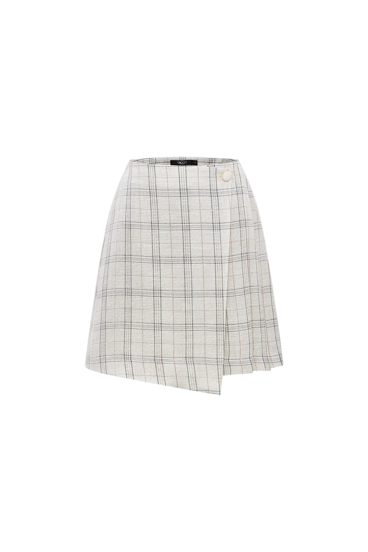 A-Line Wrapped Skirt in  Plaid Checks