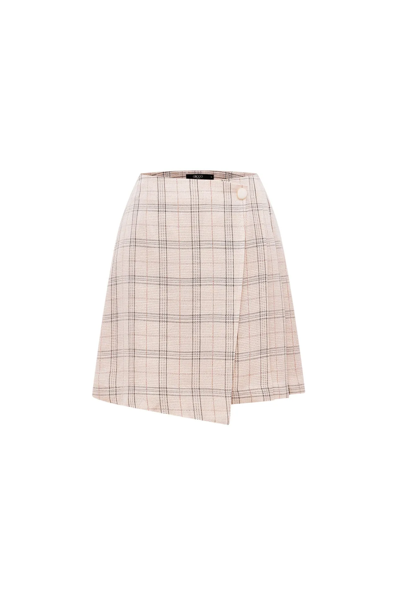 A-Line Wrapped Skirt in  Plaid Checks