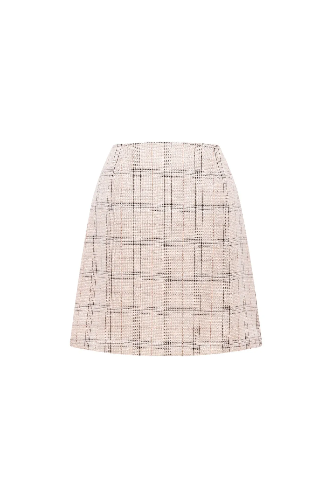 A-Line Wrapped Skirt in  Plaid Checks