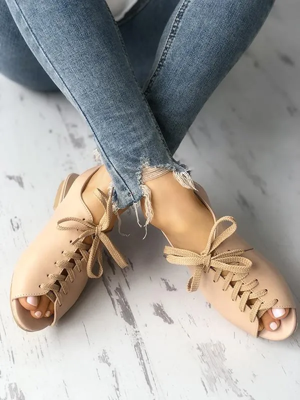 Adorable Peep-toe Bandage Sandals