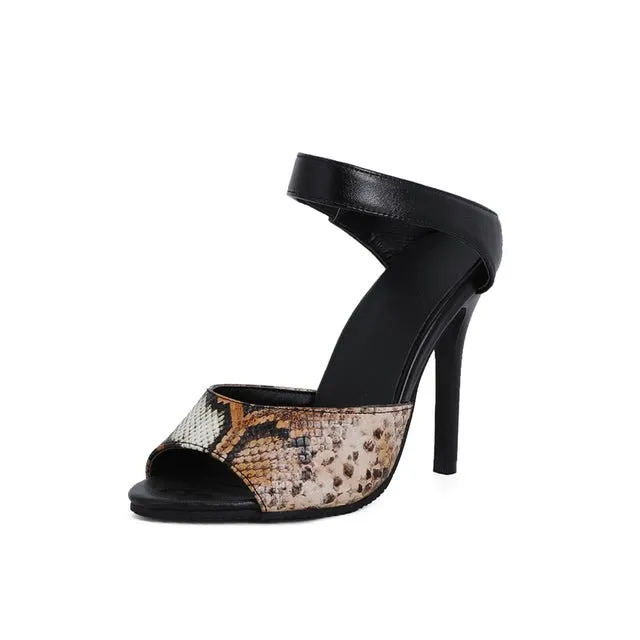 AlliGlam Exotic Alligator Pattern High Heel Sandals