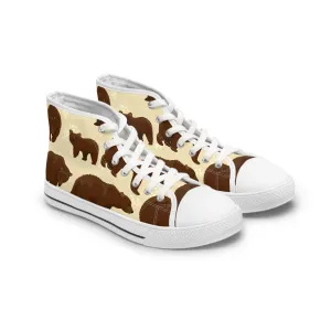 Brown Grizzly Bears Women's High Top Sneakers