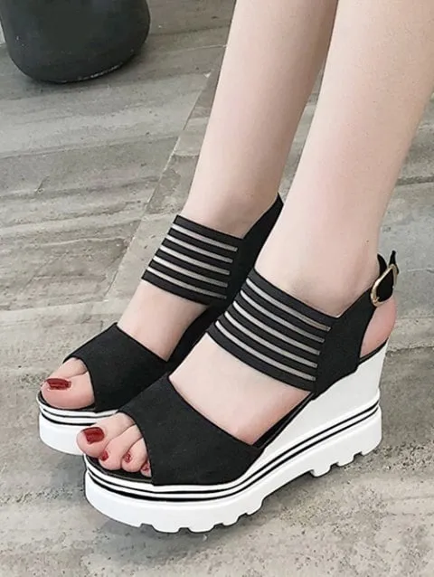 Chic High Heel Suede Sandals