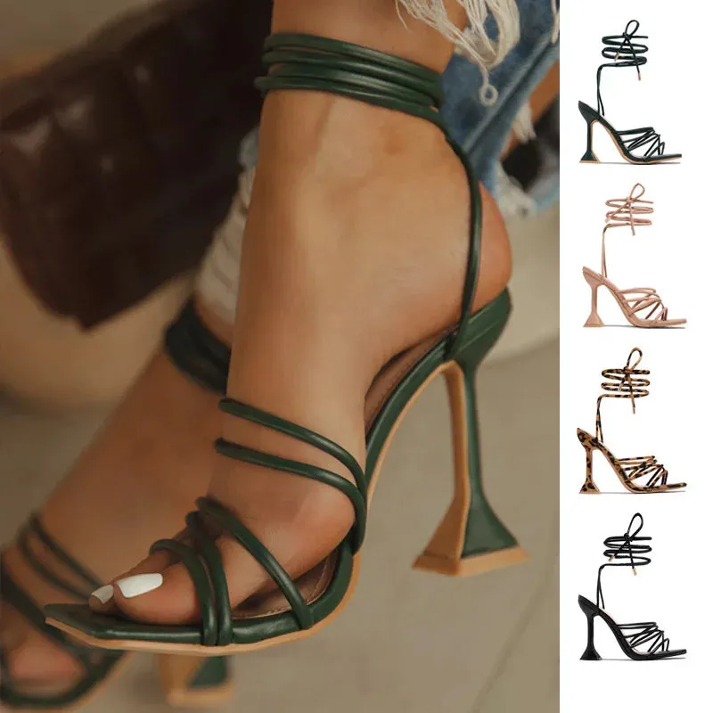 Cleopatra - Summer Gladiator Sandals High Heels Women Lace up