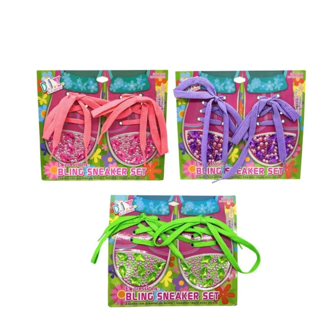 DIY Bling Sneaker Set – Colorful Shoelaces & Rhinestone Adhesives