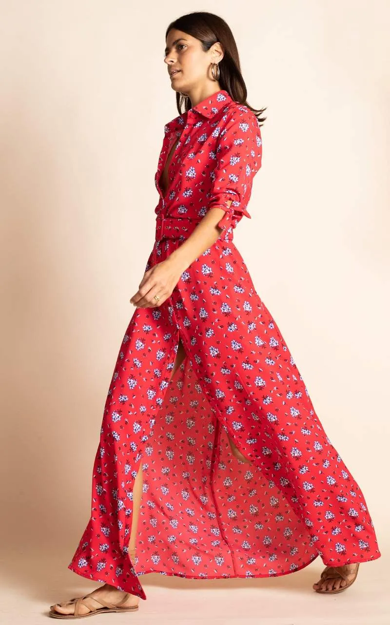 Dove Dress | Dancing Leopard (Red Daisy)