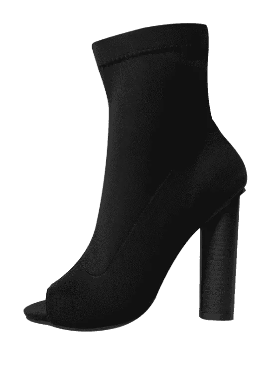 Fashion Chunky Heel Peep Toe Ankle Boots