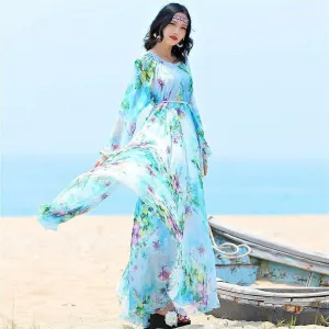 Floral and Flowy Chiffon Bohemian Prom Dress | Mandala