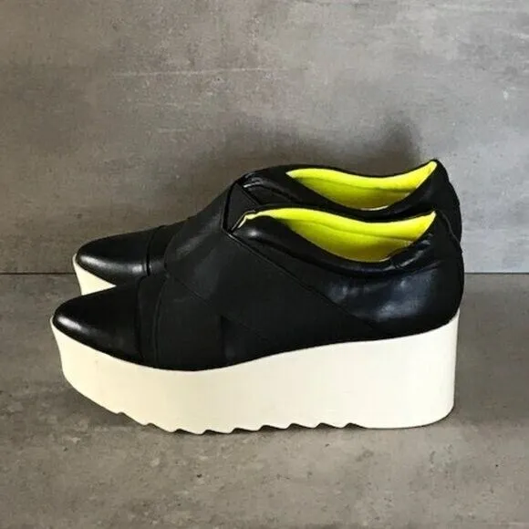 Kendall   Kylie Tasha Black Wedge Sneaker UK 7.5  US 9.5M EU 40.5