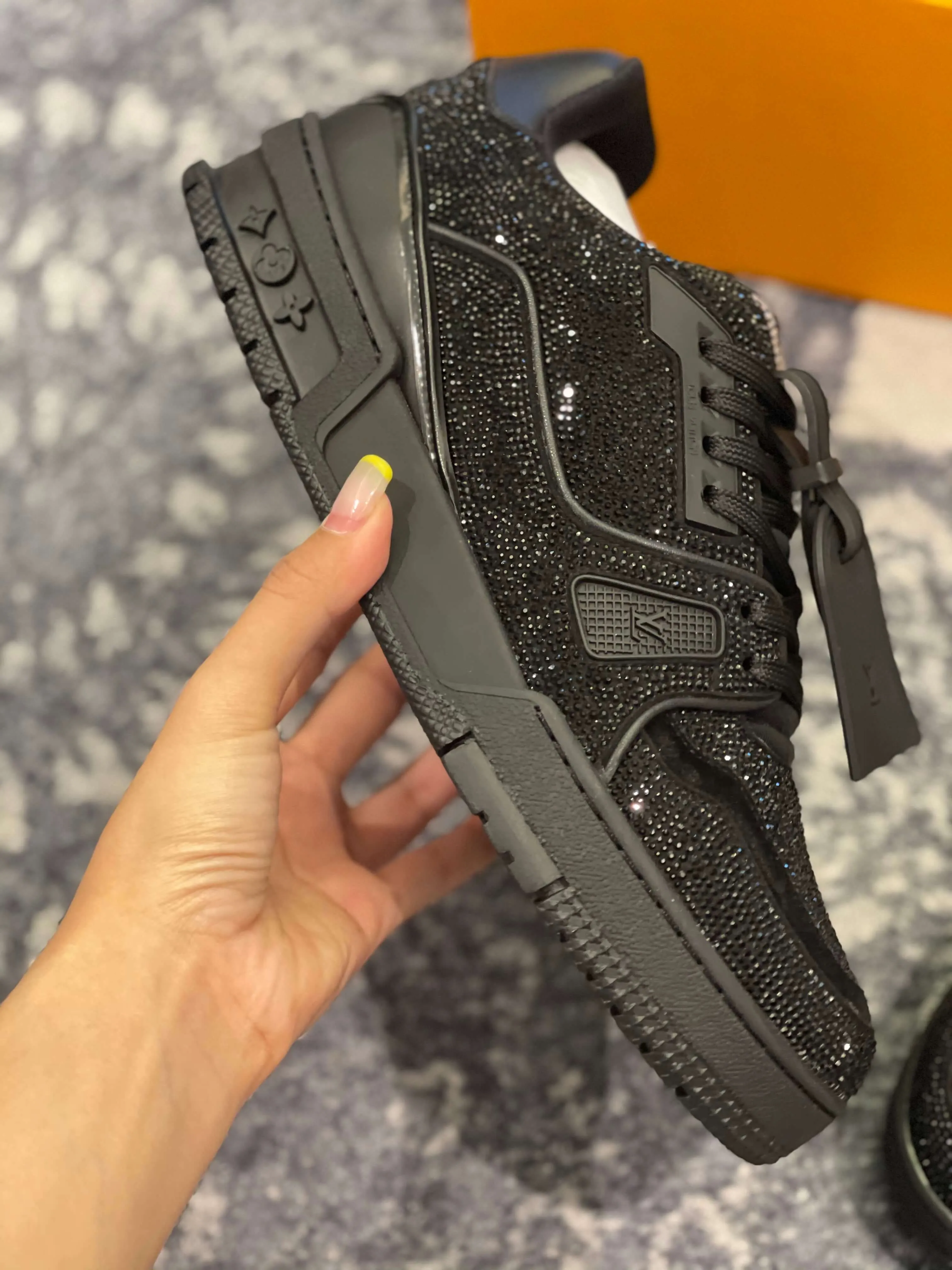 Louis Vuitton LV Trainer Black Glitters Sneaker