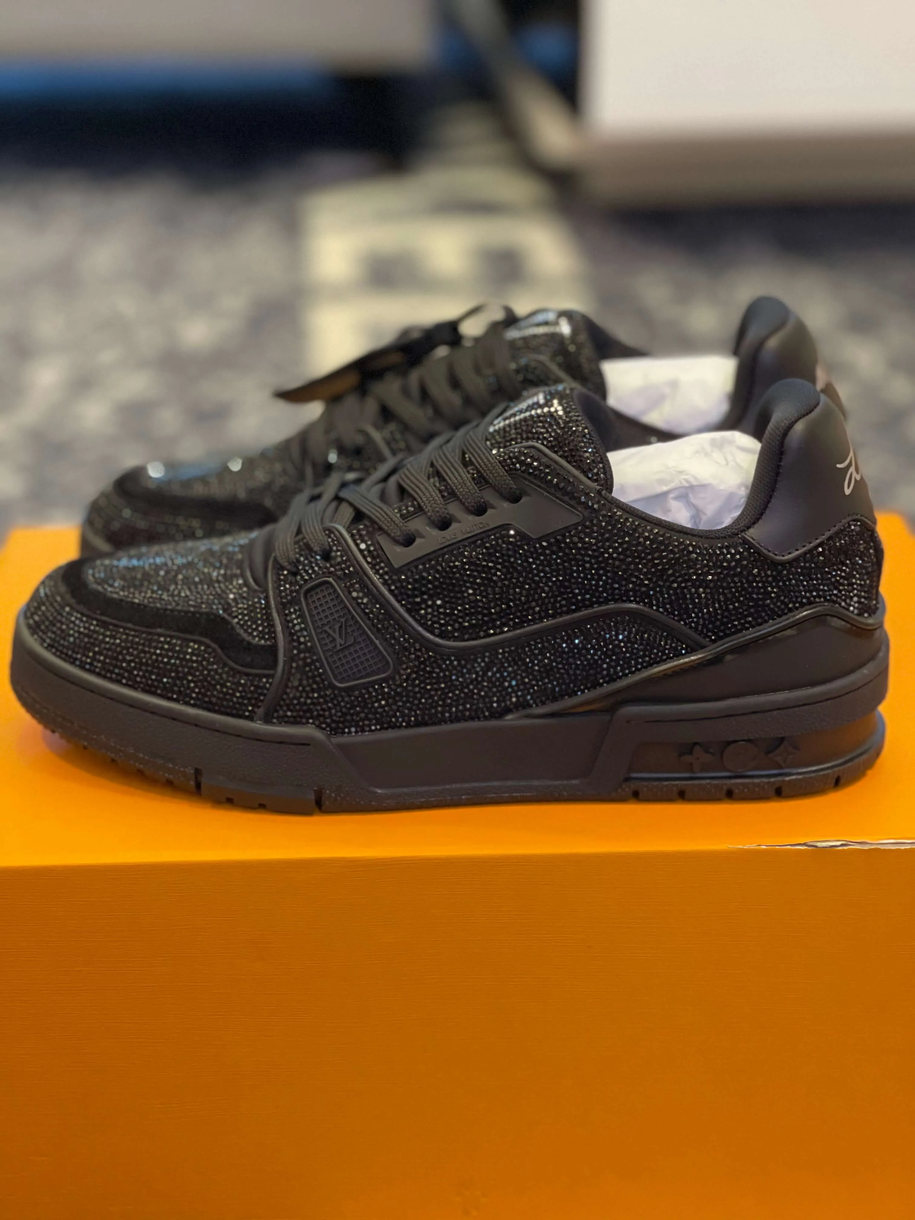 Louis Vuitton LV Trainer Black Glitters Sneaker