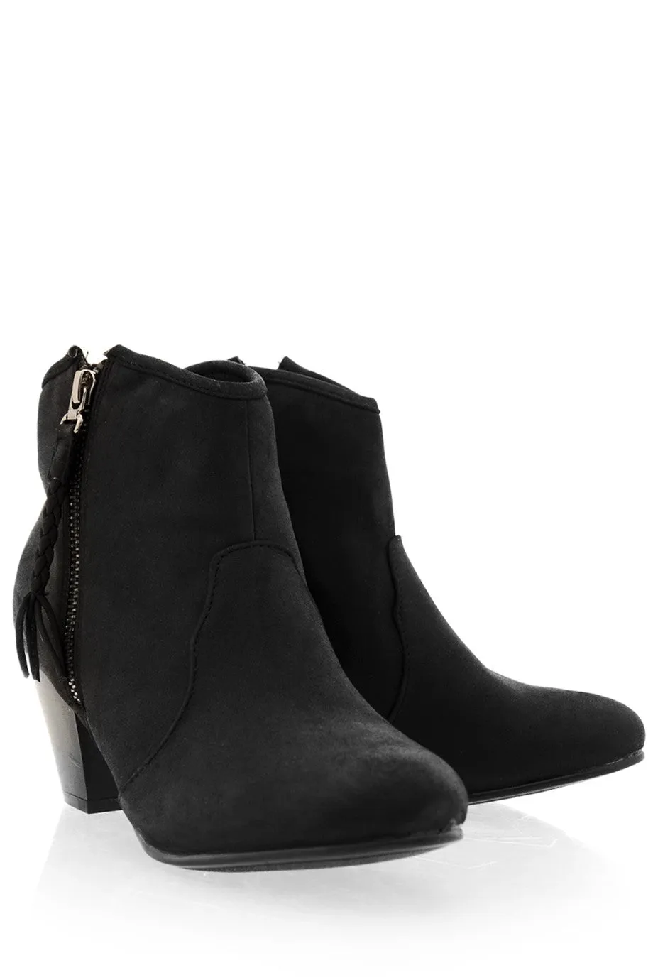 MELI Black Side Zip Cowboy Boots