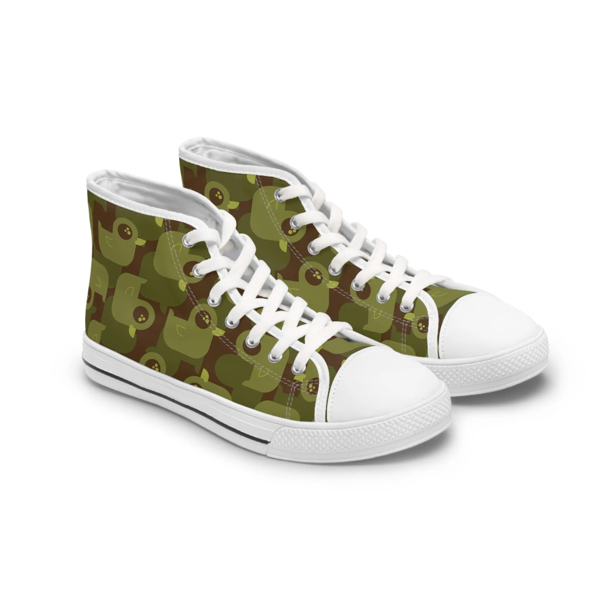 Military Green Rubber Duck Women's High Top Sneakers