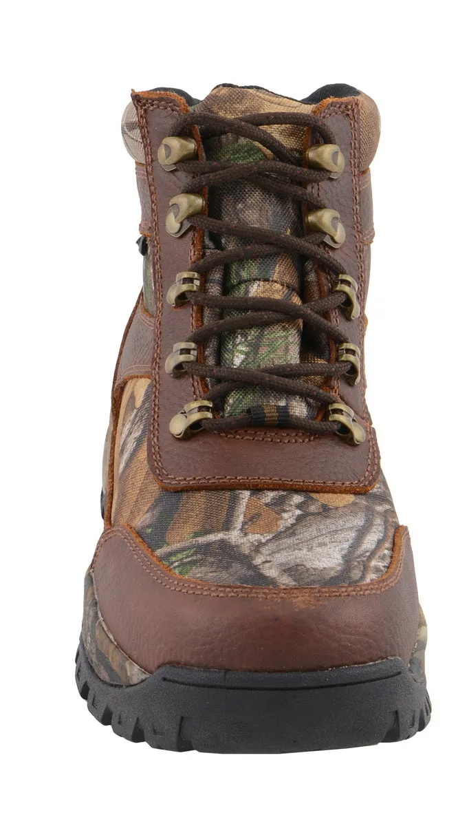 Milwaukee Leather MBM9141 Men's Brown Waterproof Hiking Boots with Mossy Oak Print