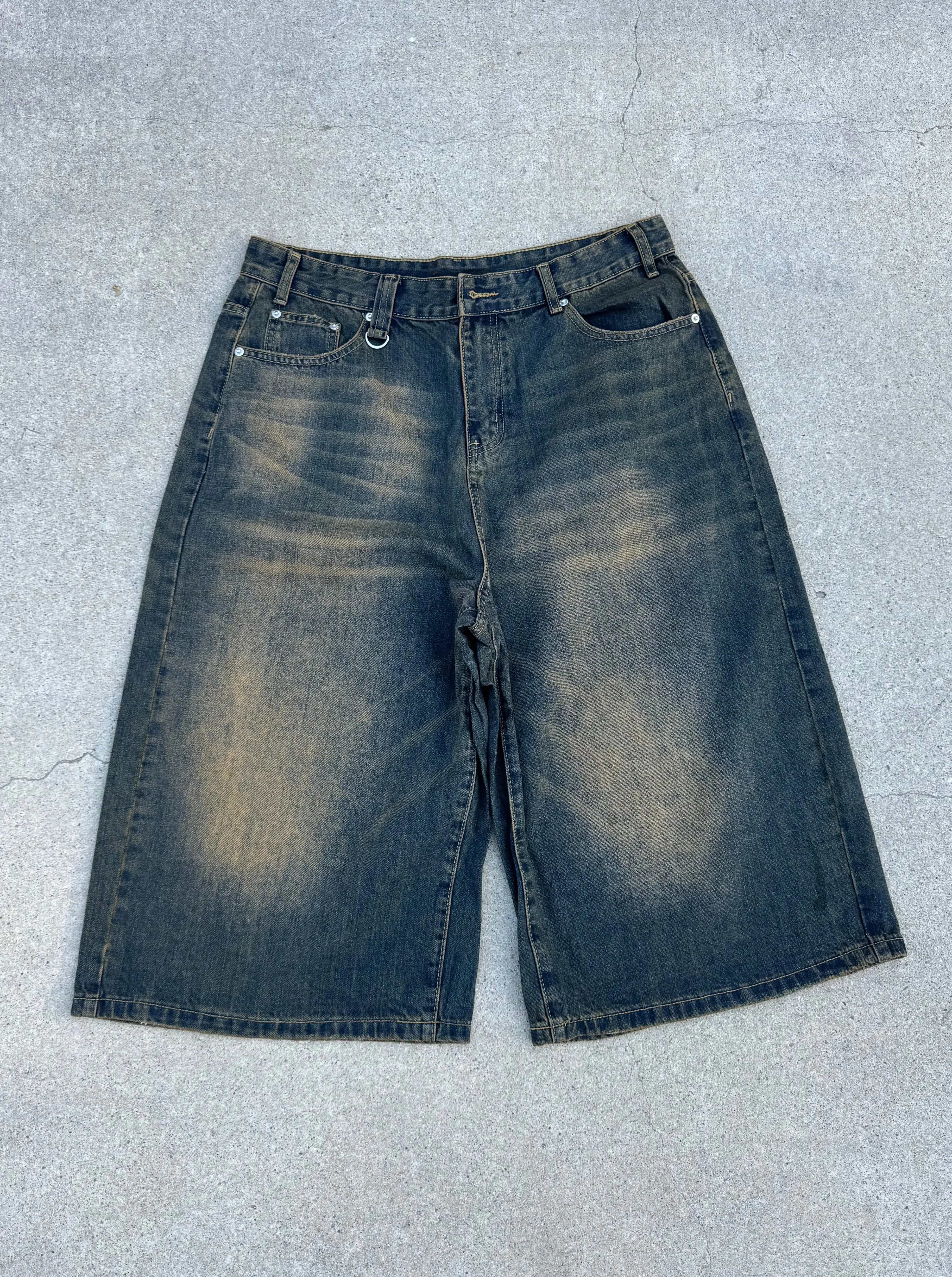 Navy Desert Wash Baggy Long Jorts