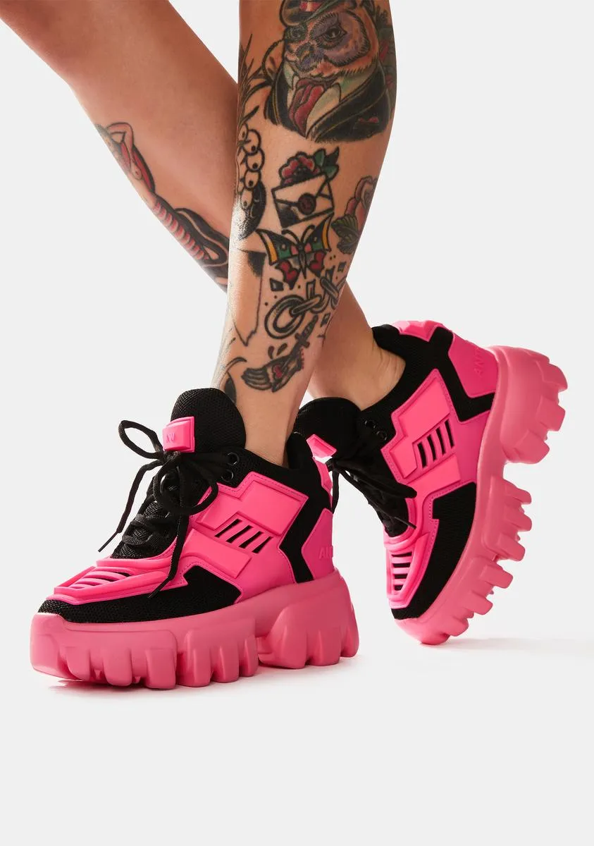 Pink Psycho Candy Platform Sneakers