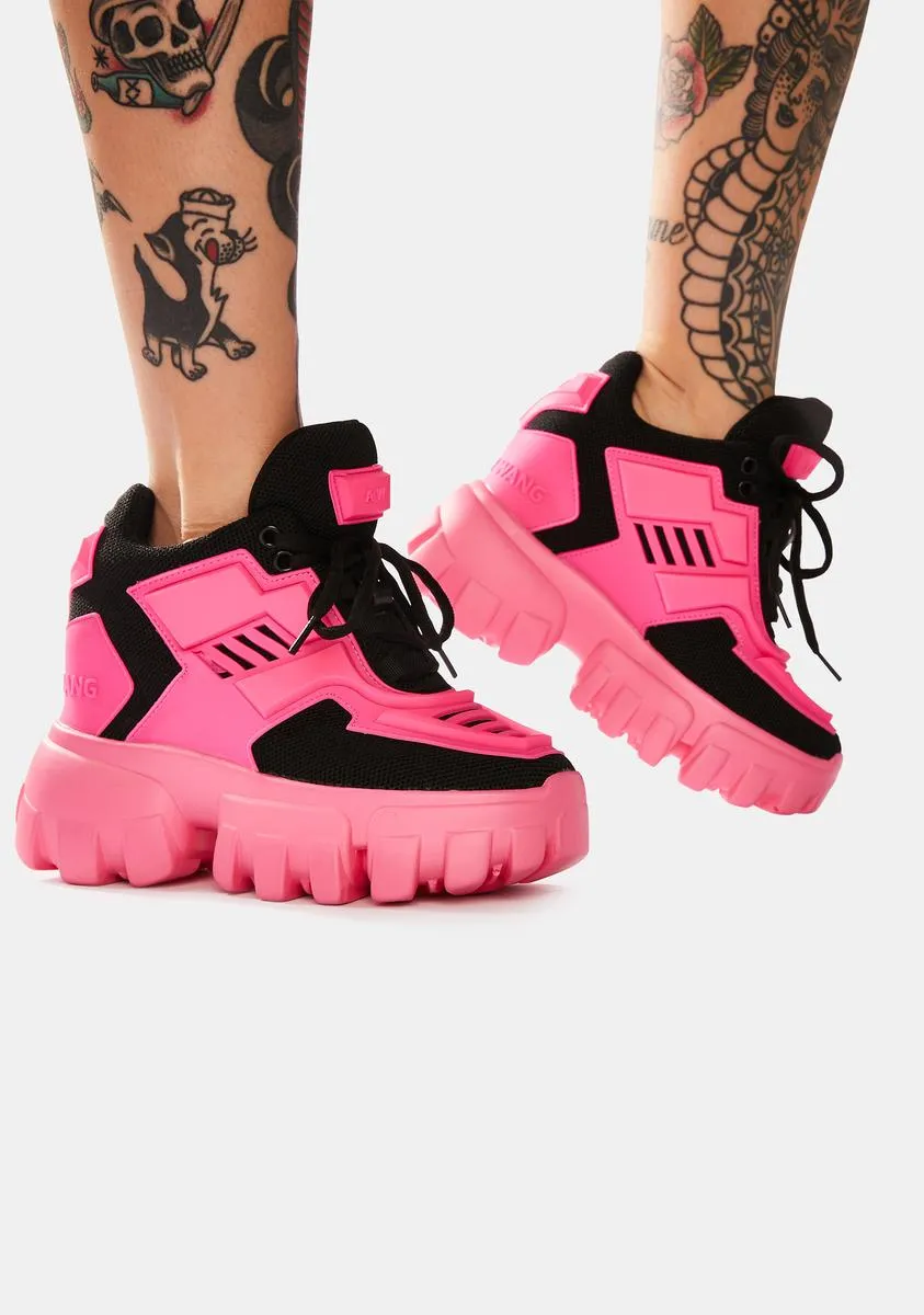 Pink Psycho Candy Platform Sneakers