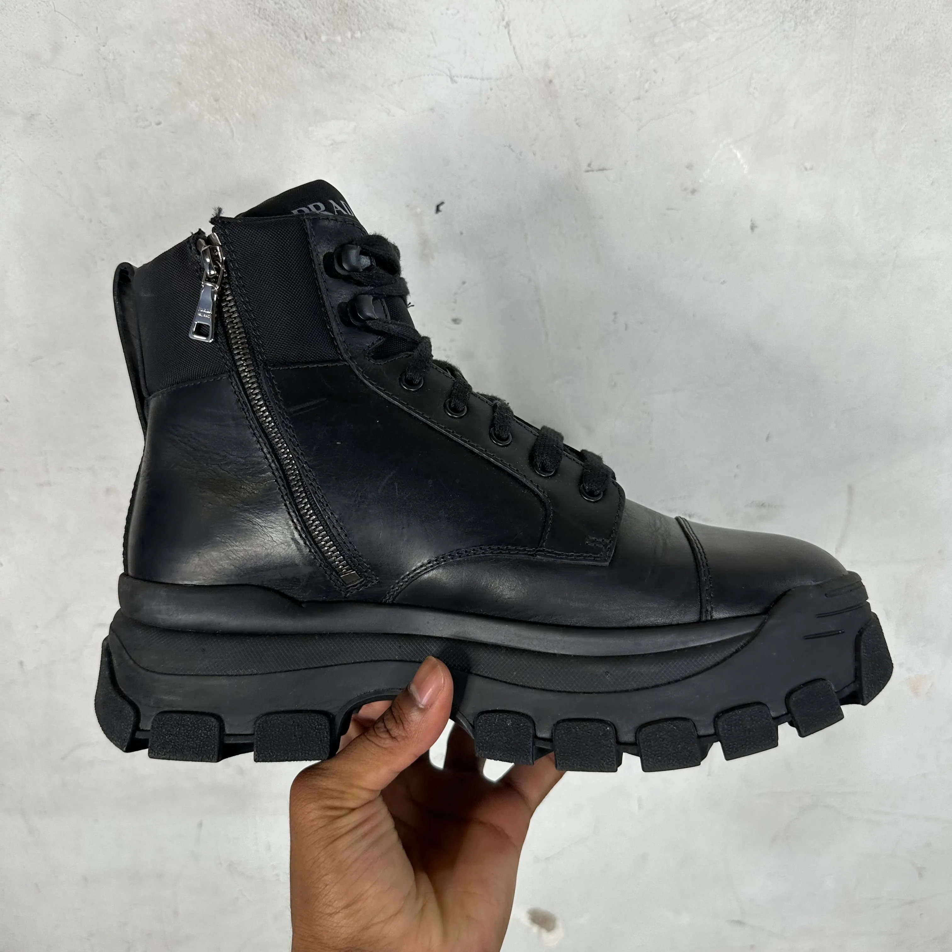 PRADA Leather Hiking Boots