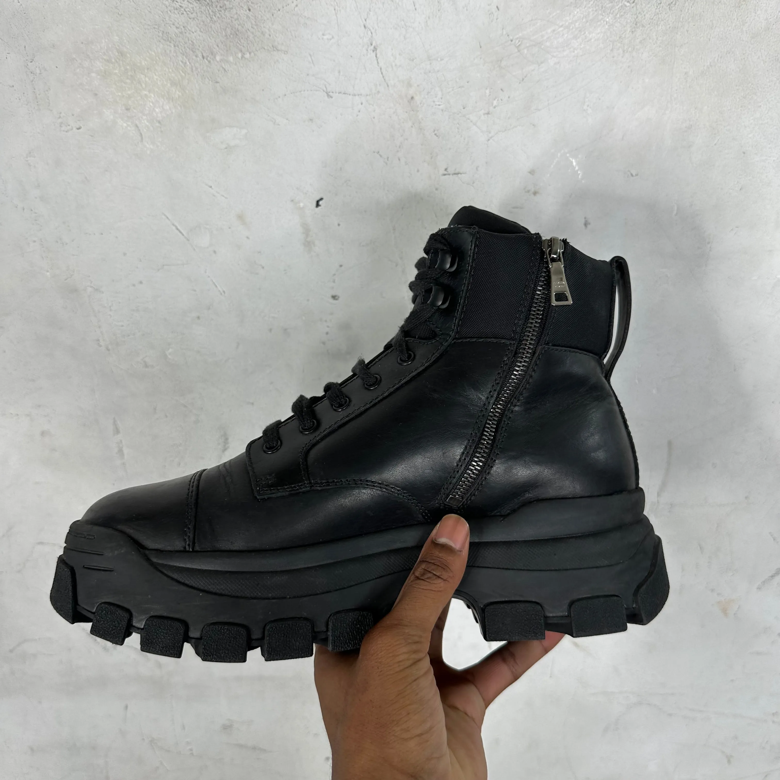 PRADA Leather Hiking Boots