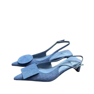 Pre Order:  Pointed Toe Slim Heel Buckle Strap Sandals