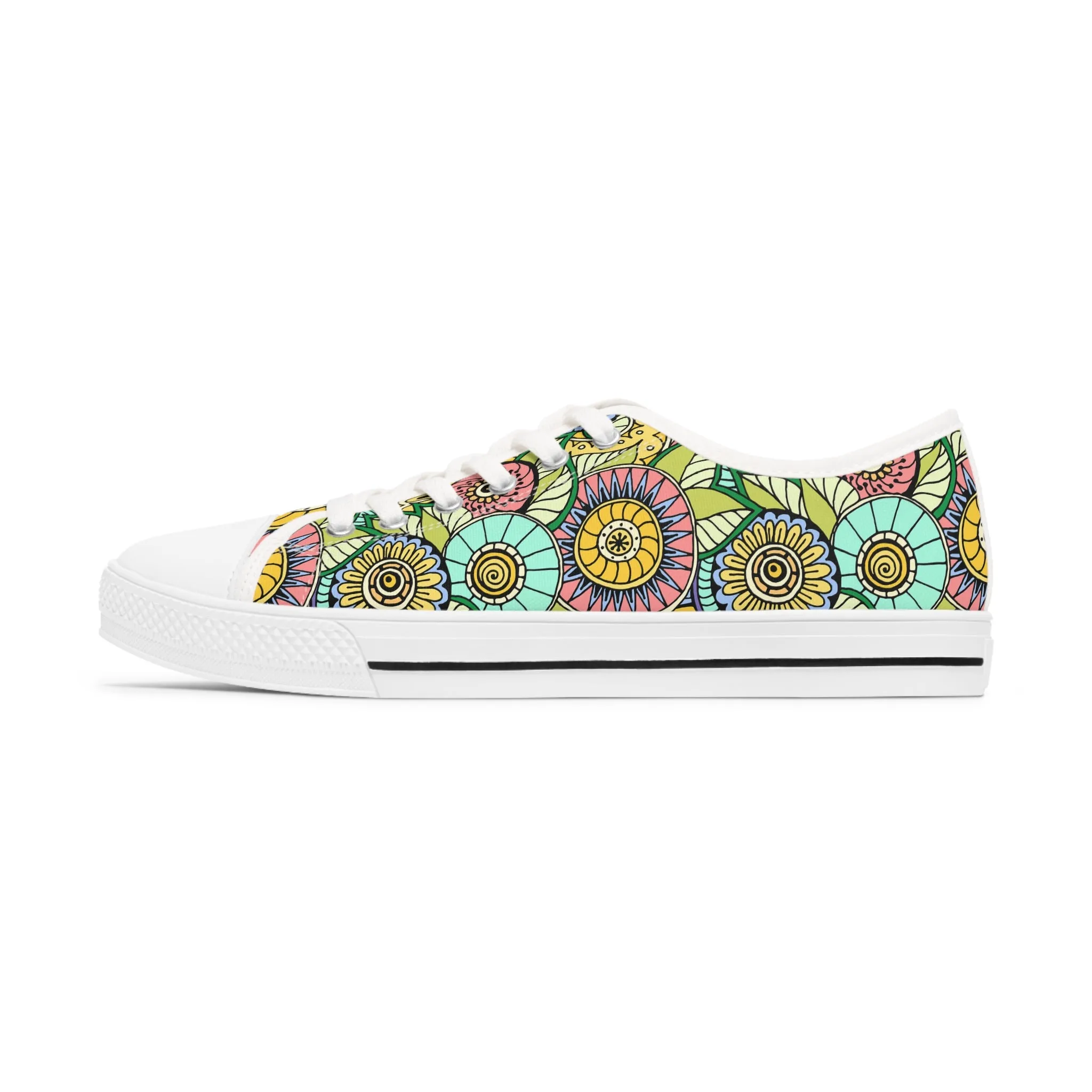 Seamless Flowers Women's Low Top Sneakers