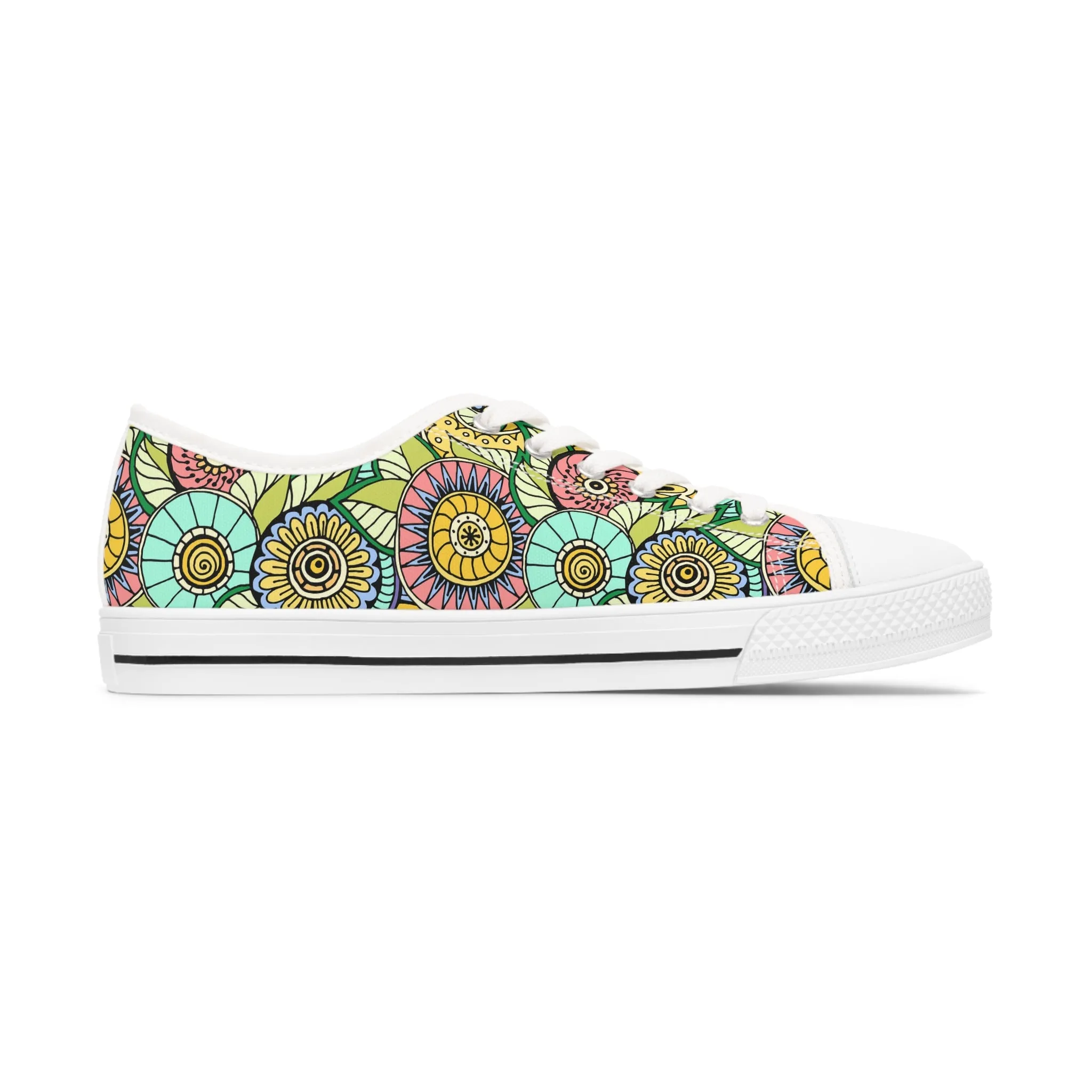 Seamless Flowers Women's Low Top Sneakers