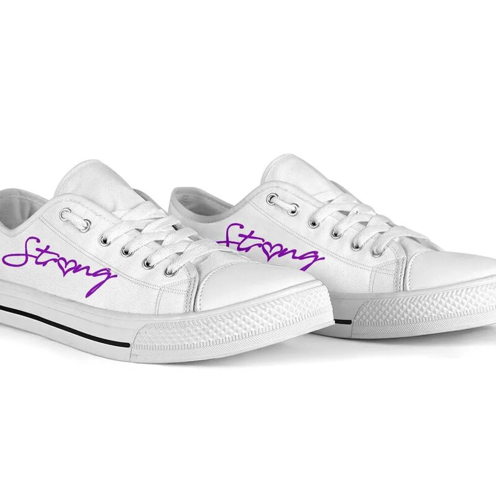 Special Education Strong Purple White Shoes, Teacher Shoes, Low Top Sneakers