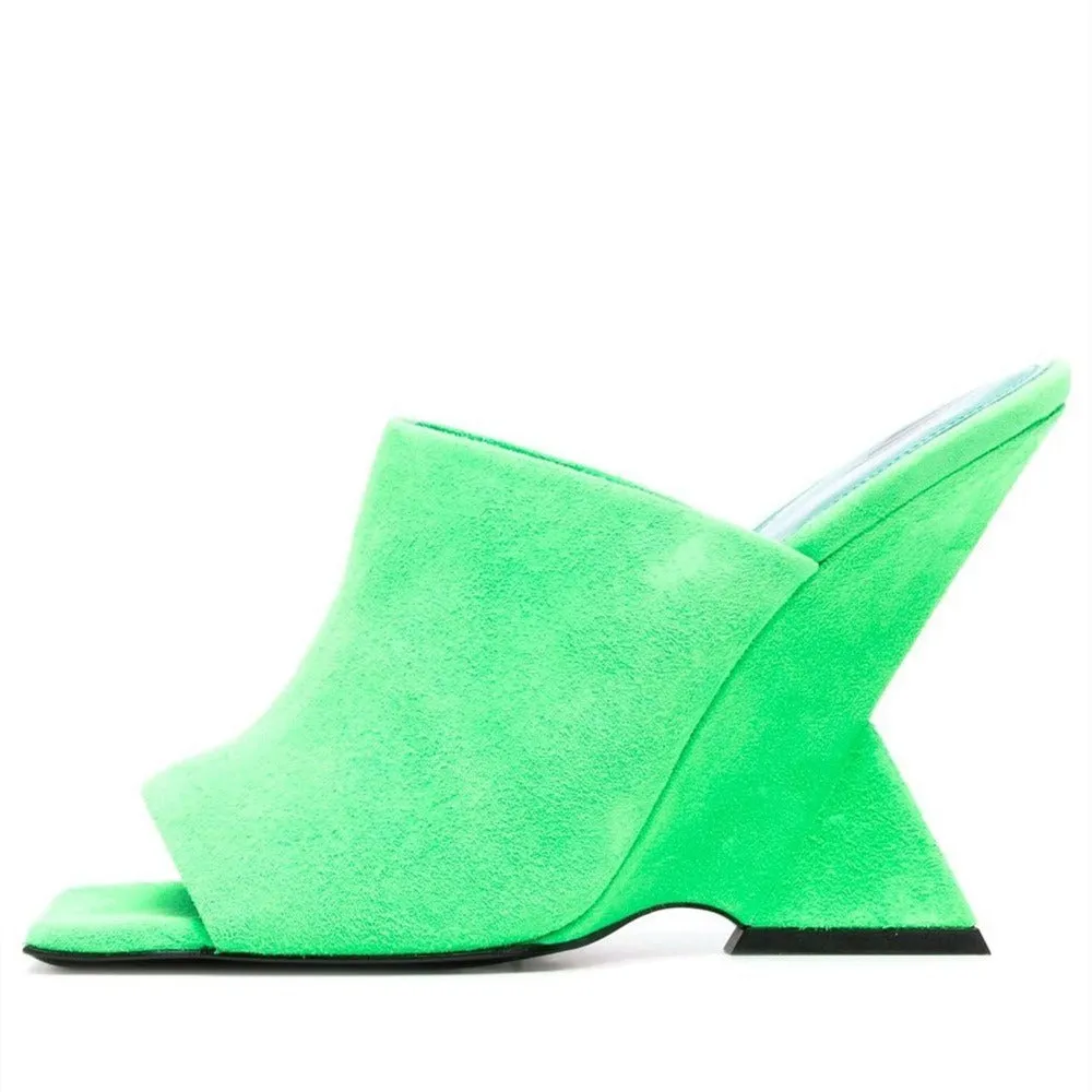 Square Head Strange Wedge Heel Sandals