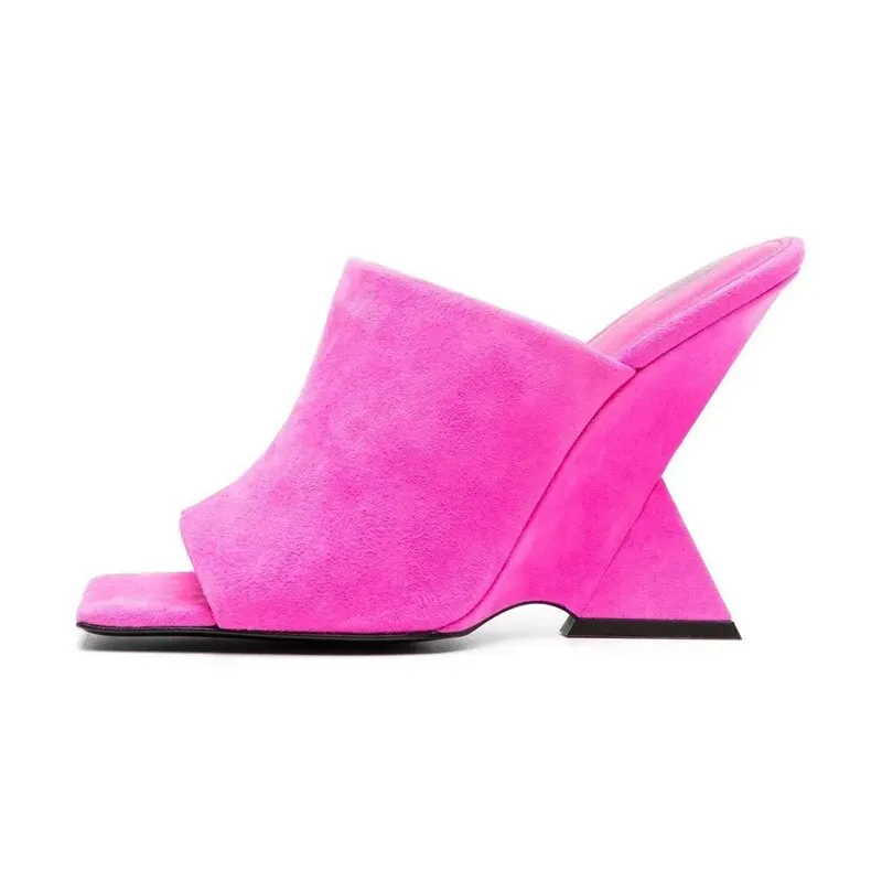 Square Head Strange Wedge Heel Sandals