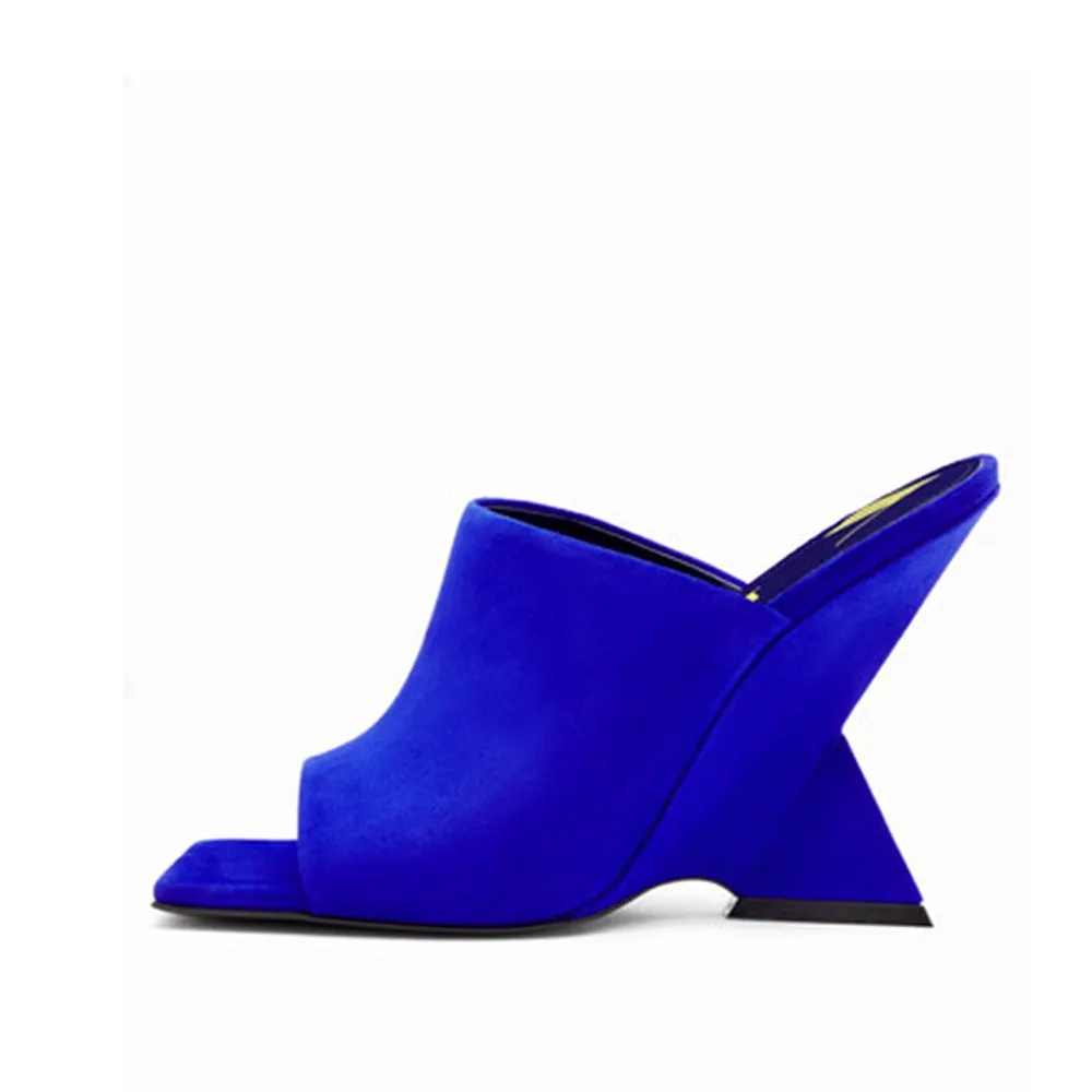 Square Head Strange Wedge Heel Sandals