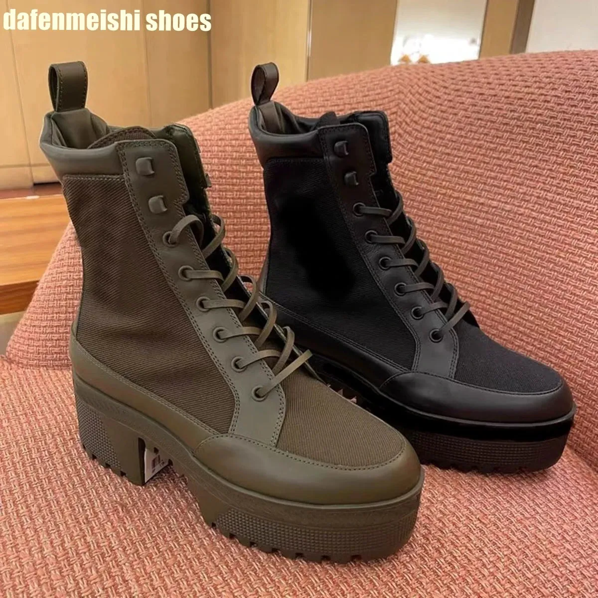 Water Resistant Leather/Canvas Boots