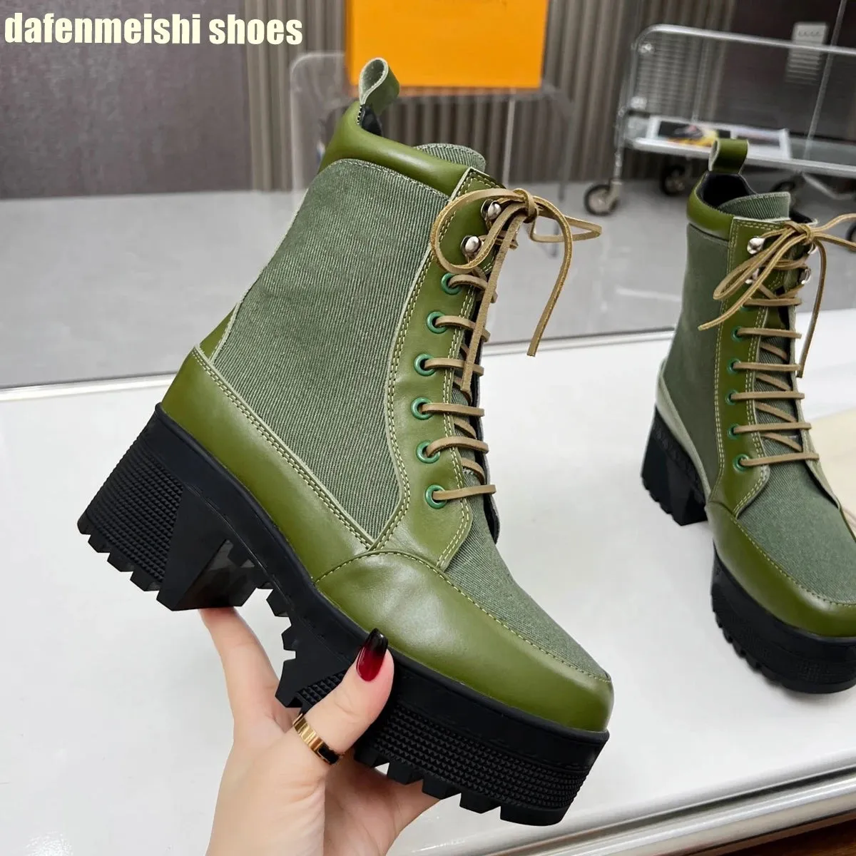 Water Resistant Leather/Canvas Boots