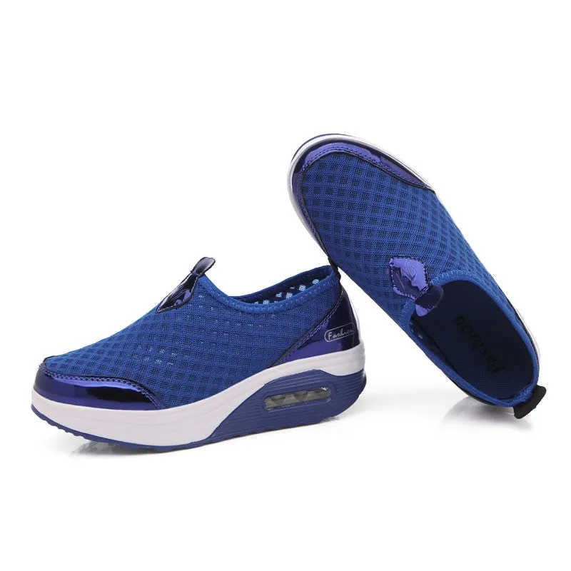 Women's breathable cushion platform casual tennis sneakers