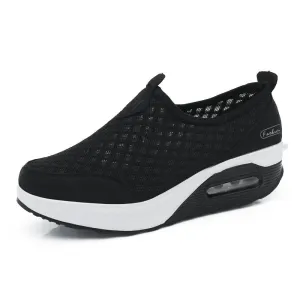 Women's breathable cushion platform casual tennis sneakers